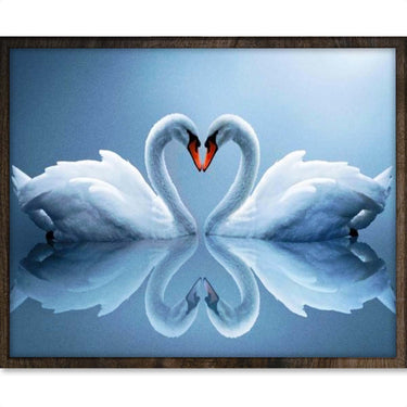 Zwanen (Liefde) - Diamond Painting - 40x50cm - Rond